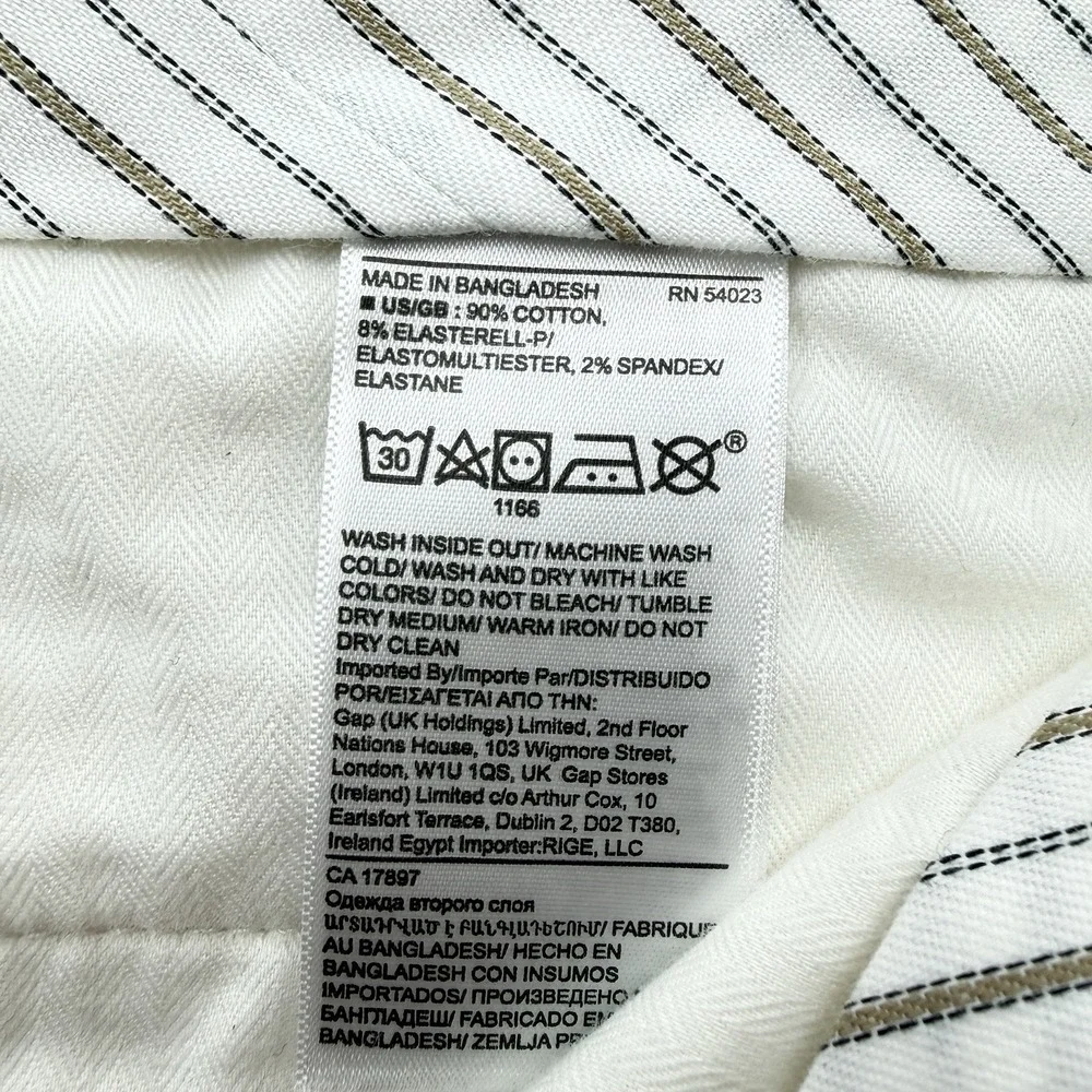 Banana Republic Aiden Slim Fit Chino Pant White Stretch Men Tag 35x32 Real 36x31